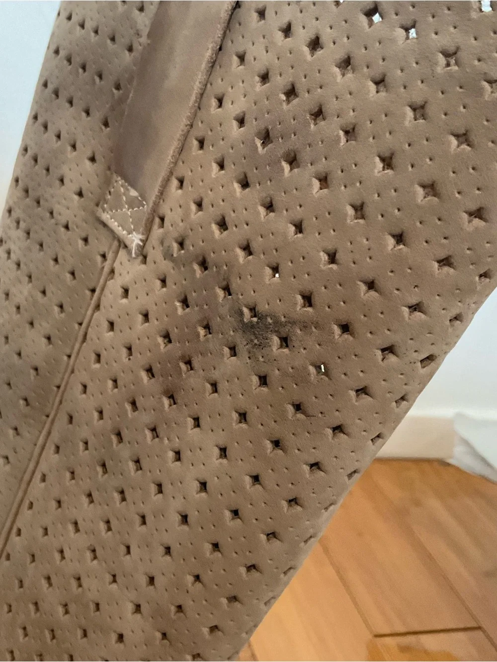 Miss Sixty Taupe Perforated Over-the-Knee Suede Boots with Tassel